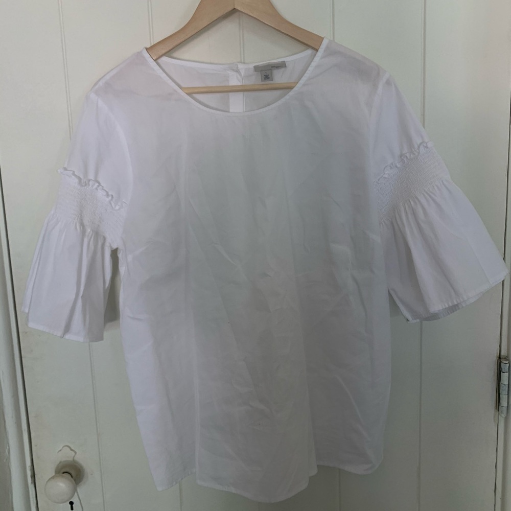 White flare sleeve top